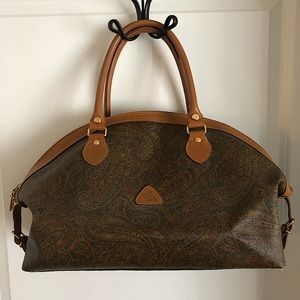 VINTAGE Pelicano leather bag, paisley design